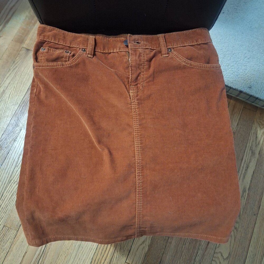 VTG Rust Orange LIMITED EDITION 1969 GAP Corduroy Stretch Pencil Skirt Size 4